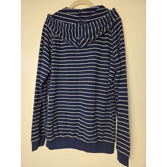 Disney Parks Hoodie Size L Mickey Mouse Blue Striped Zip Front Sweatshirt Jacket - Picture 5 of 8